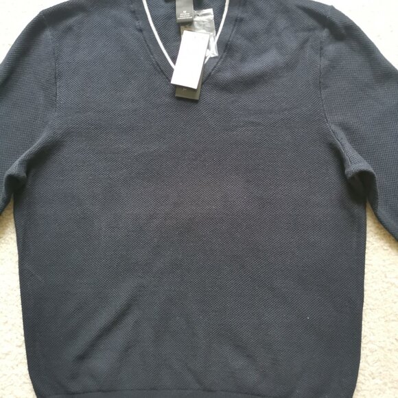 TWO BLOOMINGDALE'S Men's Sweaters - Navy V-Neck & Sand Half-Zip Textured - NWT - Picture 3 of 7